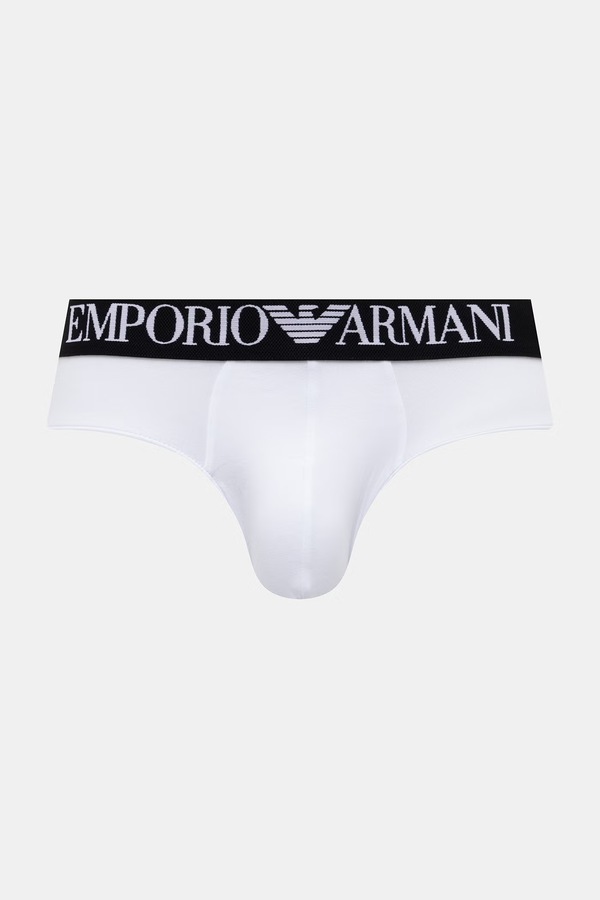 Сліпи чоловічі бавовняні з еластаном 2 шт. Emporio Armani Underwear колір чорний