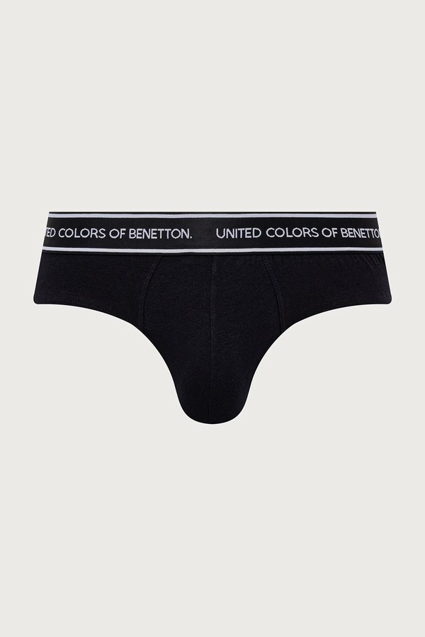 Сліпи чоловічі бавовняні з еластаном 2 шт. United Colors of Benetton колір чорний