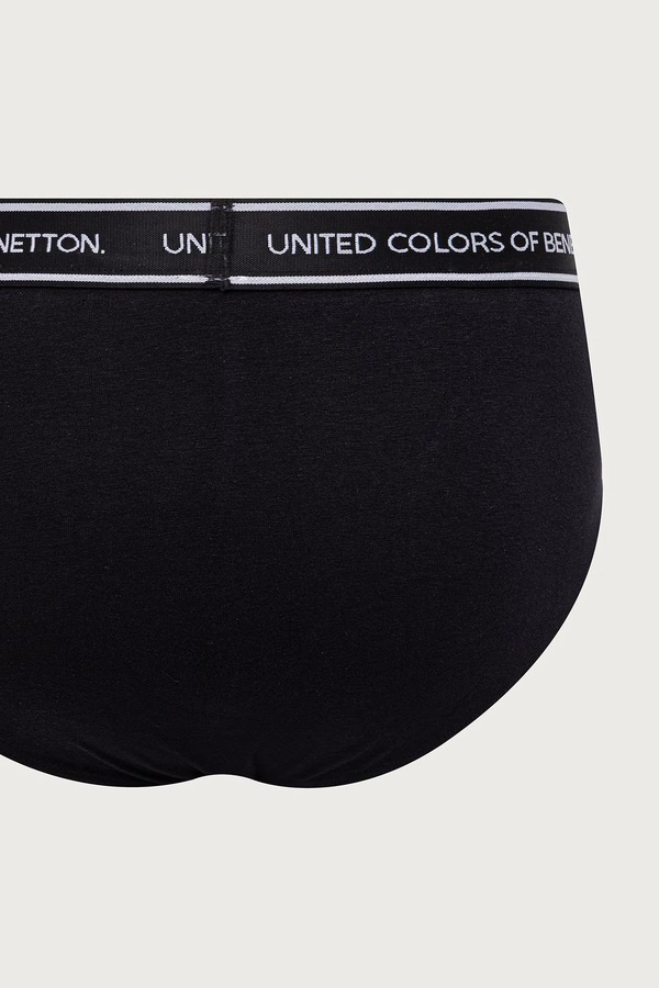 Сліпи чоловічі бавовняні з еластаном 2 шт. United Colors of Benetton колір чорний фото 2