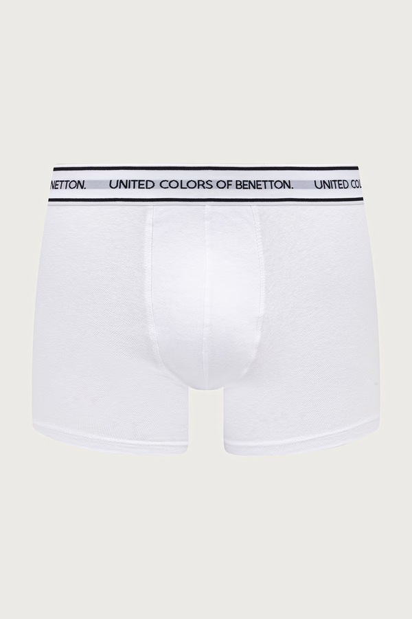 Облегающие боксеры мужские хлопковые с эластаном 3 шт. United Colors of Benetton цвет белый
