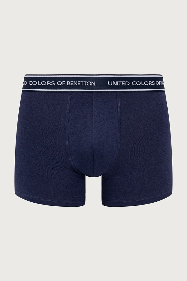 Облегающие боксеры мужские хлопковые с эластаном 3 шт. United Colors of Benetton цвет темно-синий