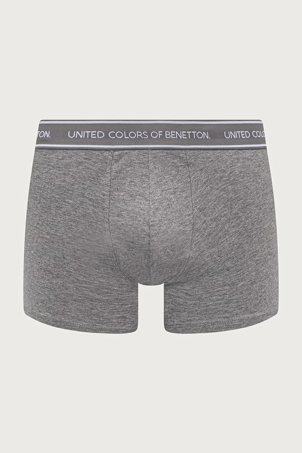 Облягаючі боксери чоловічі бавовняні з еластаном 3 шт. United Colors of Benetton колір сірий фото 2