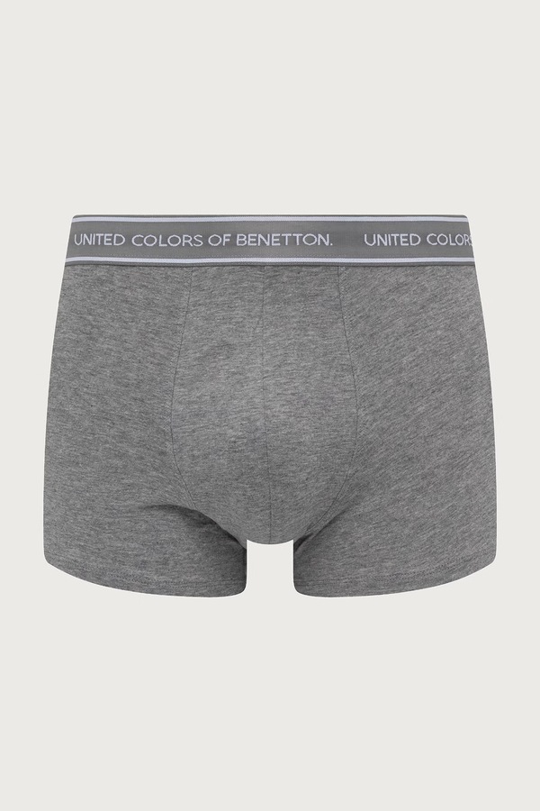 Облягаючі боксери чоловічі бавовняні з еластаном 3 шт. United Colors of Benetton колір сірий фото 2