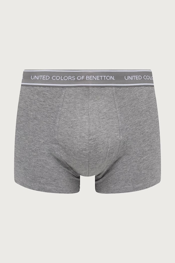 Облегающие боксеры мужские хлопковые с эластаном 3 шт. United Colors of Benetton цвет серый фото 2