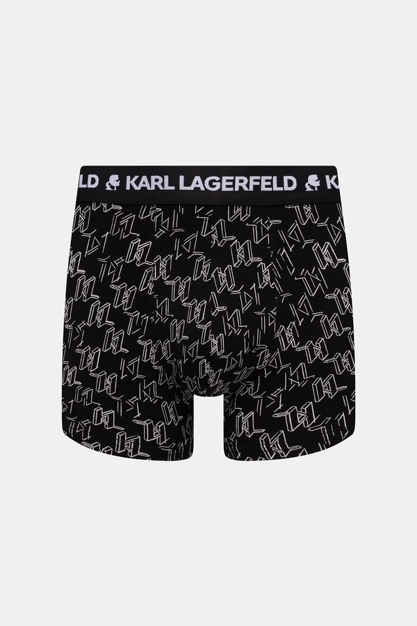Облягаючі боксери чоловічі бавовняні з еластаном MONOGRAM 3 шт. Karl Lagerfeld колір чорний фото 2