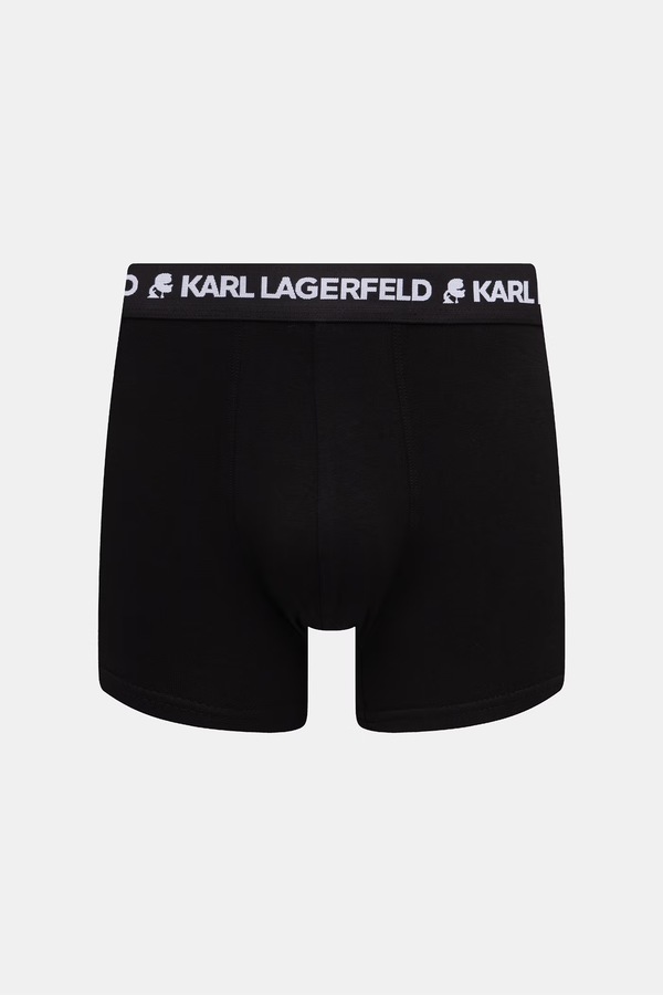 Облягаючі боксери чоловічі бавовняні з еластаном MONOGRAM 3 шт. Karl Lagerfeld колір чорний фото 4