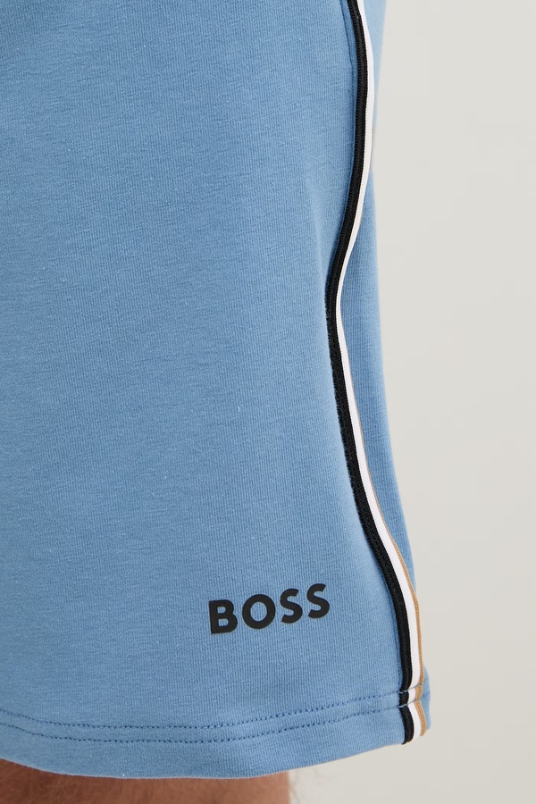 Піжамні шорти чоловічі бавовняні з еластаном BOSS Unique Shorts колір блакитний фото 4