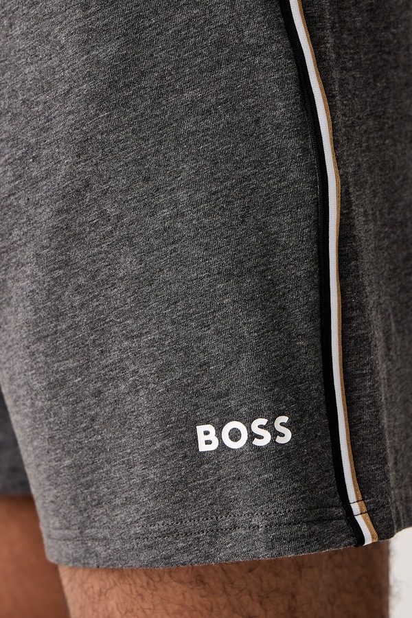 Пижамные шорты мужские хлопковые с эластаном BOSS Unique Shorts цвет серый фото 2