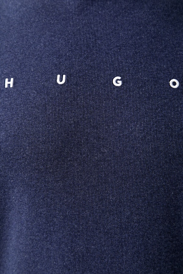 Піжамна футболка чоловіча з бавовною HUGO AZURI T-SHIRT колір темно-синій фото 4