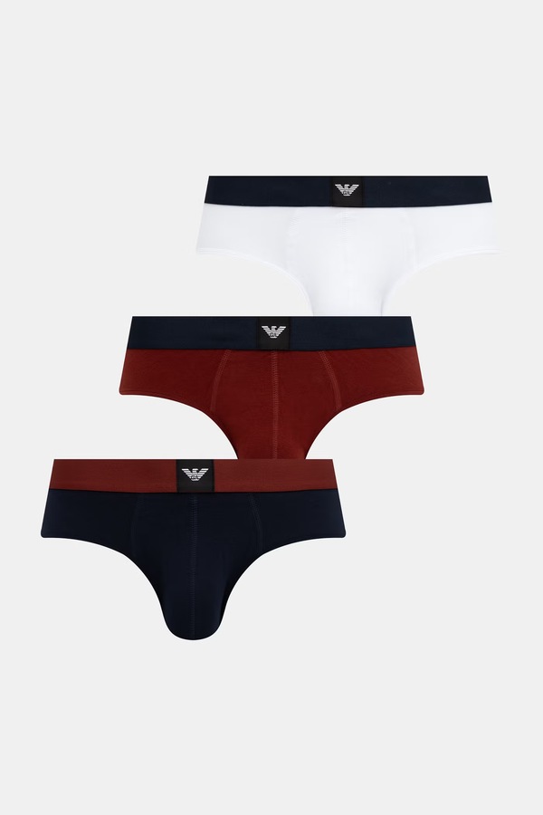 Слипы мужские с хлопком 3 шт. Emporio Armani Underwear цвет белый