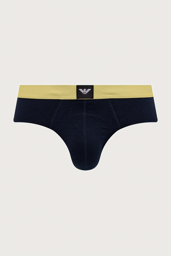 Слипы мужские с хлопком 3 шт. Emporio Armani Underwear цвет темно-синий