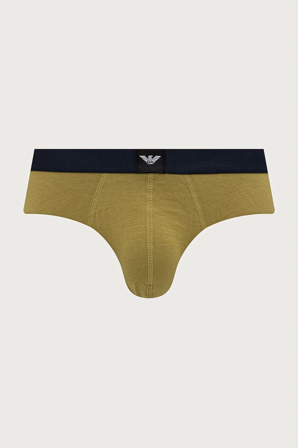 Слипы мужские с хлопком 3 шт. Emporio Armani Underwear цвет темно-синий фото 2