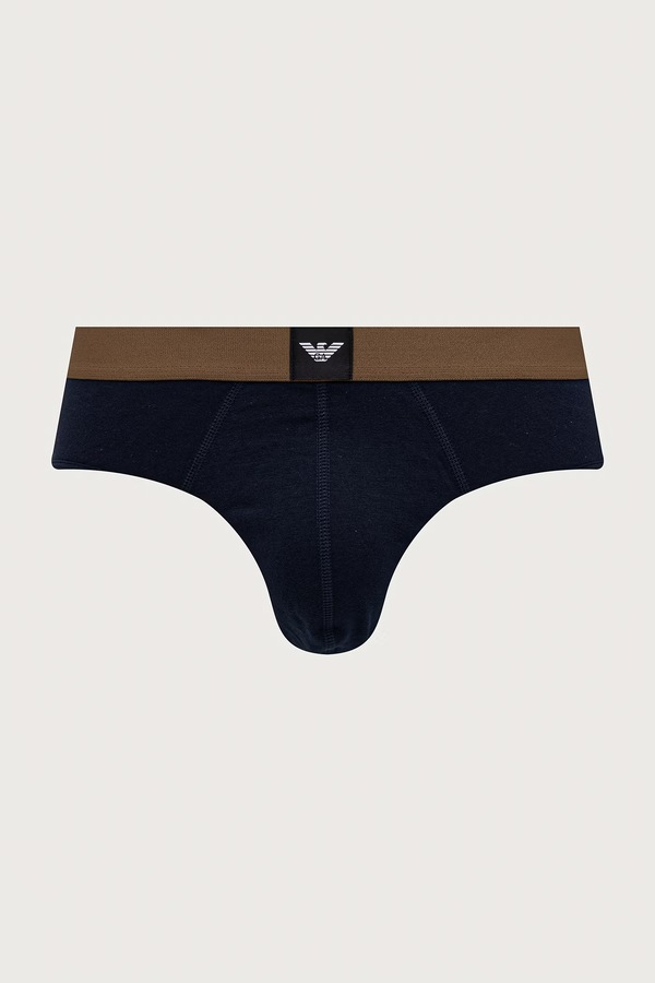 Сліпи чоловічі з бавовною 3 шт. Emporio Armani Underwear колір темно-синій фото 4