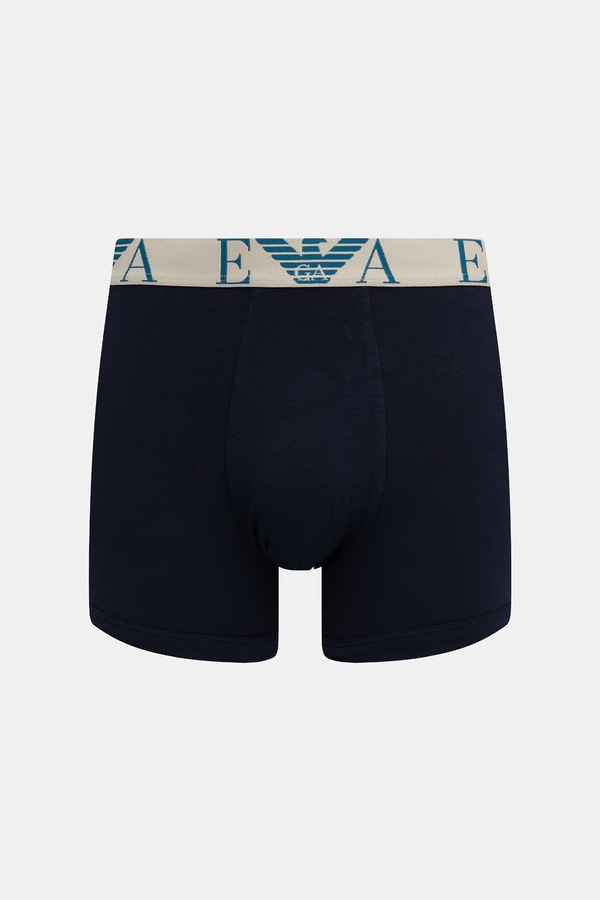 Боксери чоловічі з бавовною 3 шт. Emporio Armani Underwear колір блакитний
