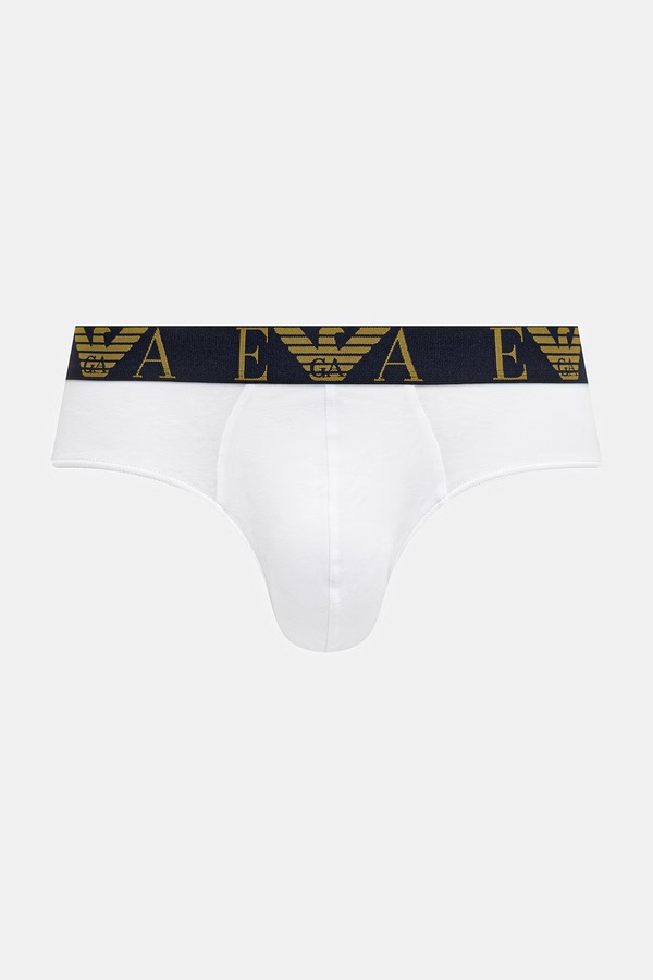 Слипы мужские хлопковые с эластаном 3 шт. Emporio Armani Underwear цвет темно-синий