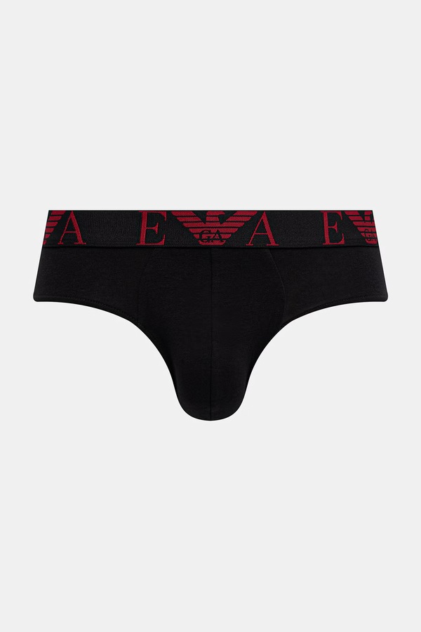 Сліпи чоловічі бавовняні з еластаном 3 шт. Emporio Armani Underwear колір чорний фото 4