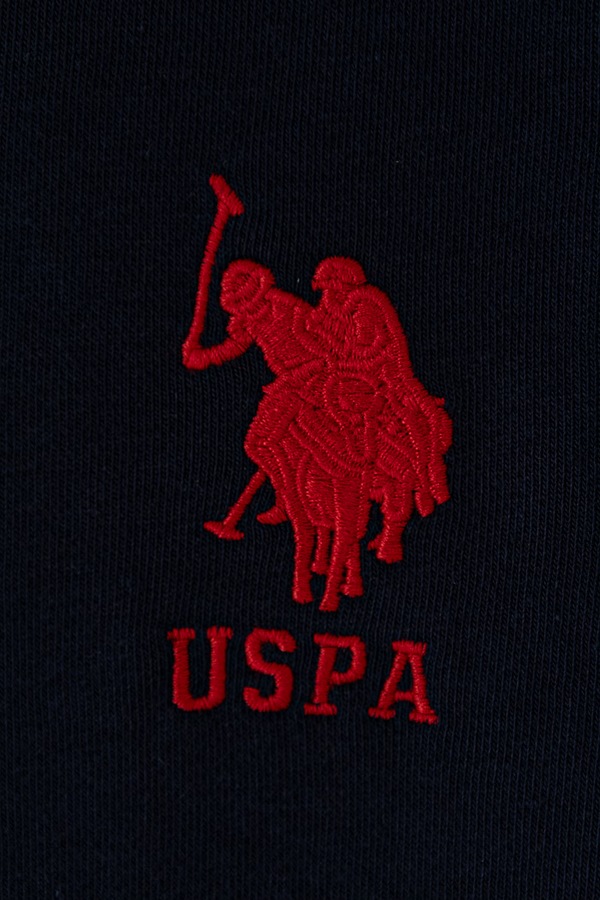 Кофта з капюшоном дитяча з бавовною U.S. Polo Assn. колір темно-синій фото 3