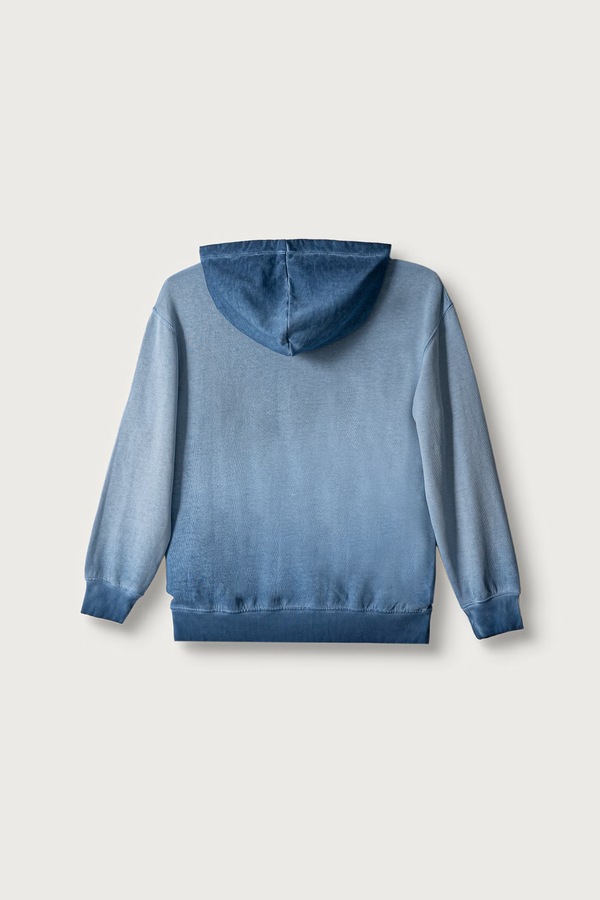 Кофта с капюшоном детская хлопковая United Colors of Benetton цвет голубой