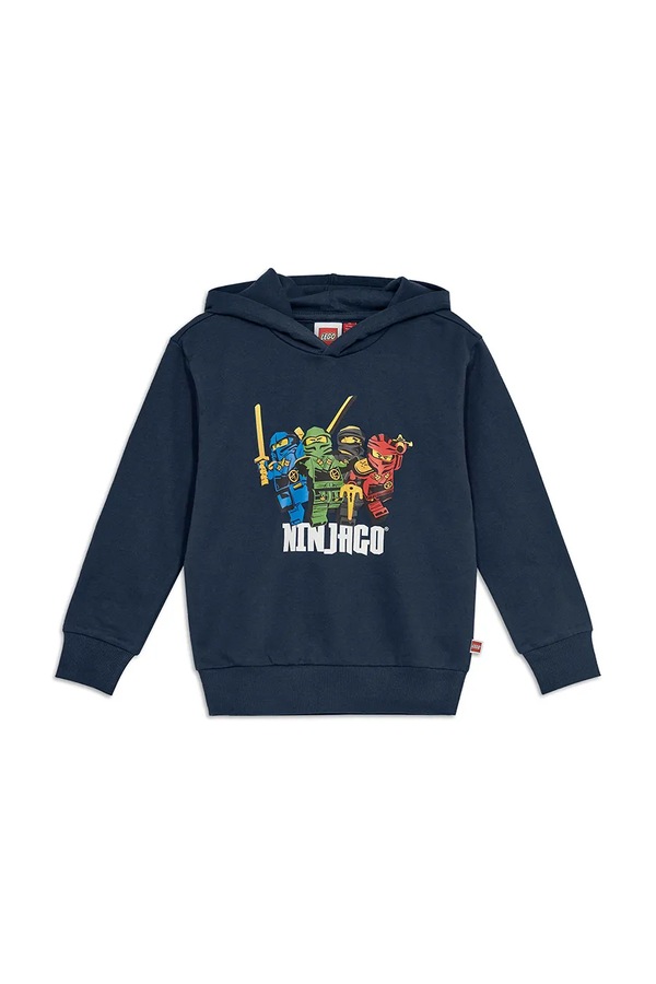 Кофта з капюшоном дитяча бавовняна Lego LWSIAN 111 колір темно-синій