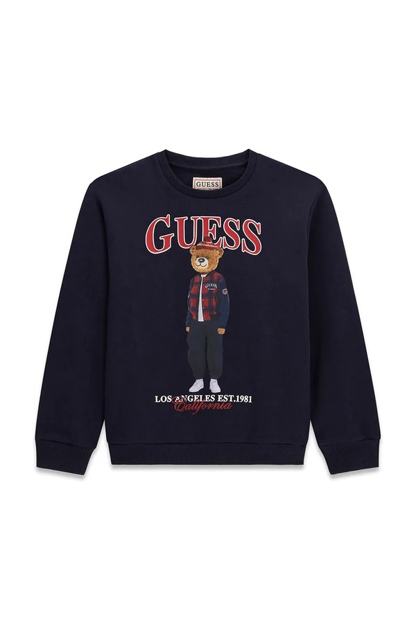 Кофта дитяча бавовняна Guess колір темно-синій