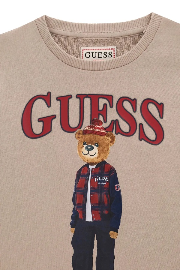 Кофта дитяча бавовняна Guess колір бежевий фото 2