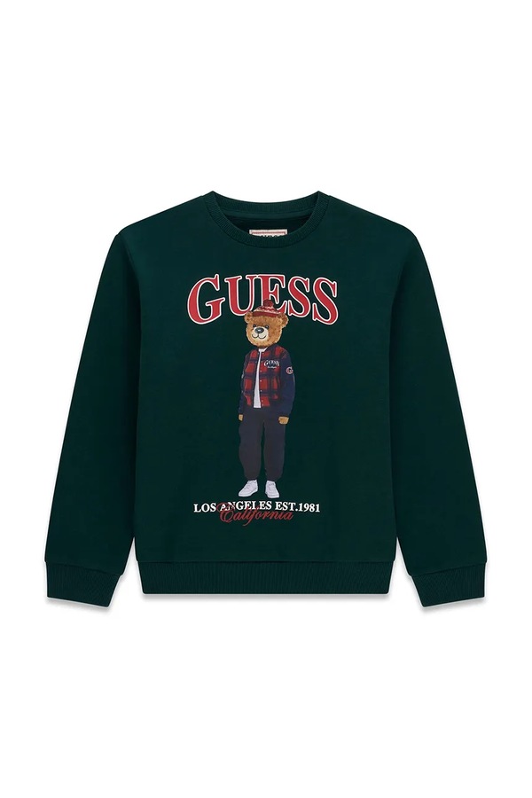 Кофта дитяча бавовняна Guess колір зелений