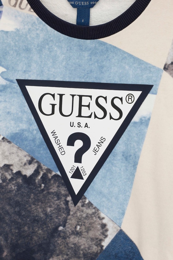 Кофта дитяча бавовняна Guess колір блакитний фото 3