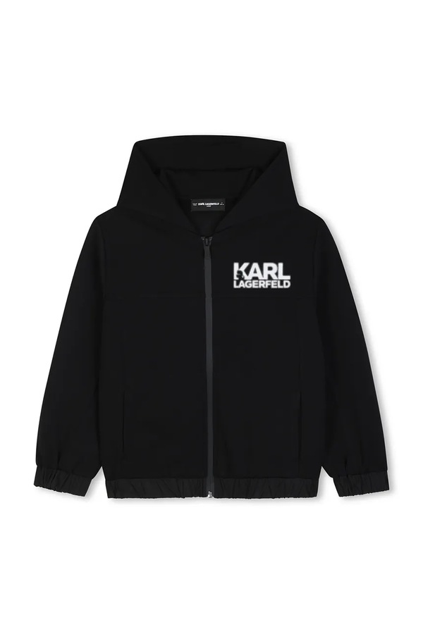 Кофта на застібці з капюшоном дитяча Karl Lagerfeld колір чорний