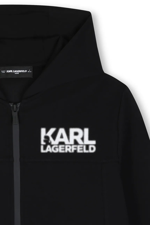 Кофта на застібці з капюшоном дитяча Karl Lagerfeld колір чорний фото 2