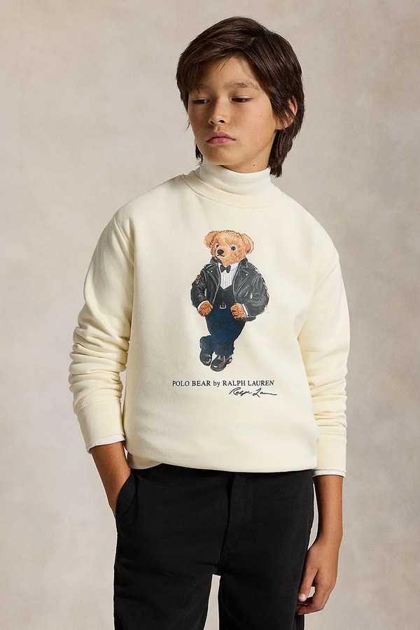 Кофта дитяча з бавовною Polo Ralph Lauren колір бежевий