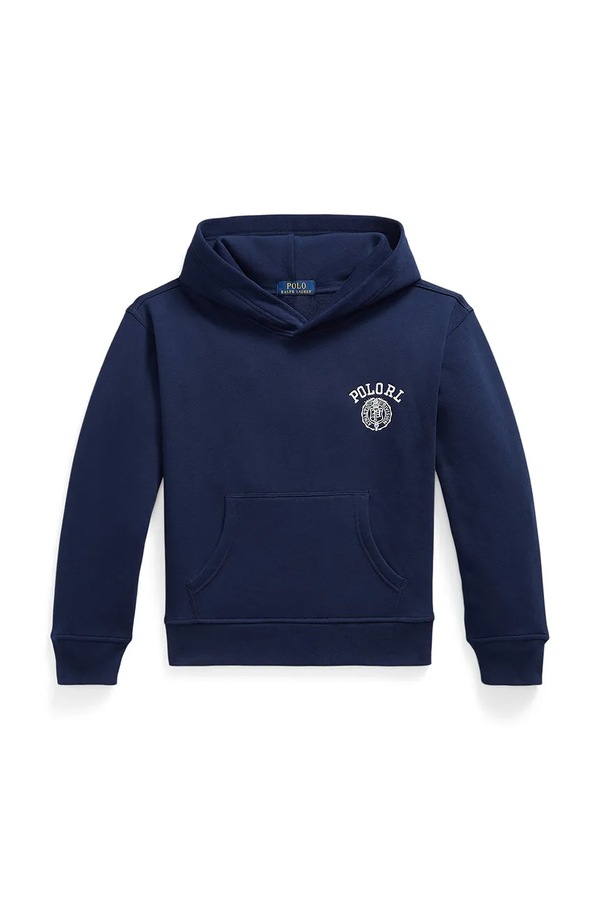 Кофта з капюшоном дитяча з бавовною Polo Ralph Lauren колір темно-синій фото 2
