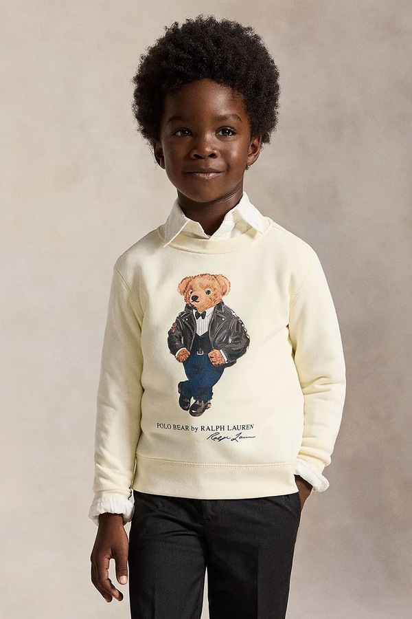 Кофта дитяча з бавовною Polo Ralph Lauren колір бежевий