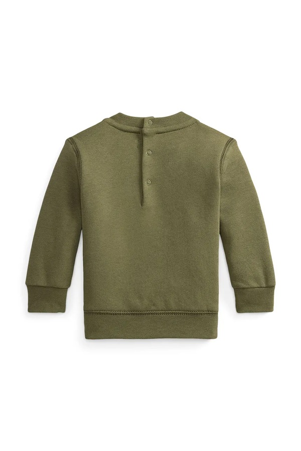Флісова кофта дитяча з бавовною Polo Ralph Lauren колір зелений фото 2
