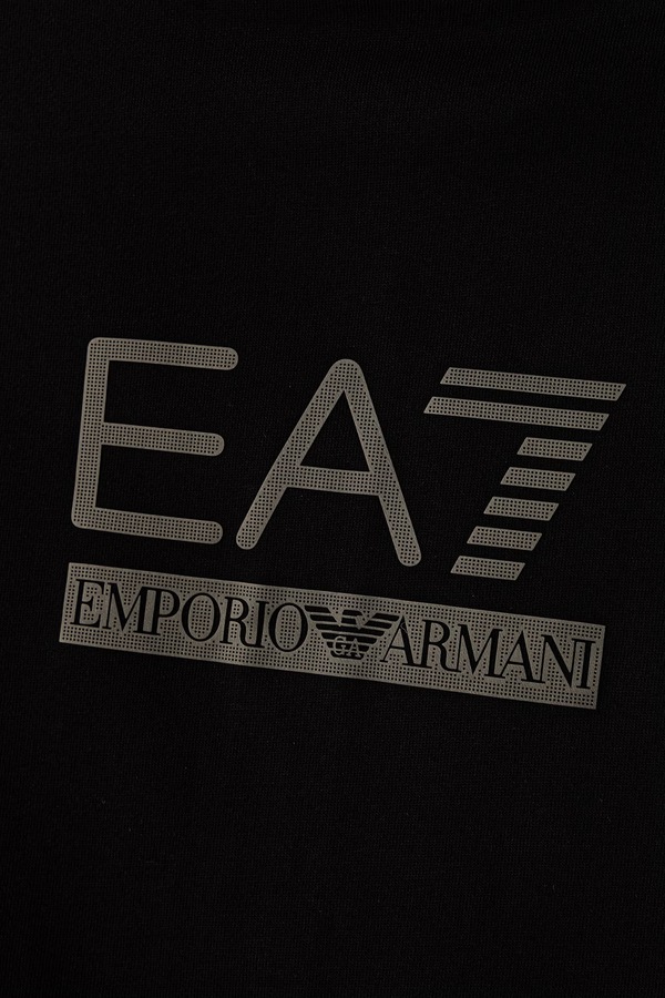 Кофта на застібці з капюшоном дитяча з бавовною EA7 Emporio Armani колір чорний фото 3