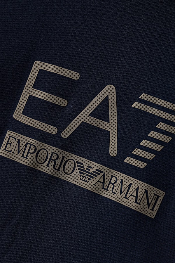 Кофта з капюшоном дитяча з бавовною EA7 Emporio Armani колір темно-синій фото 3