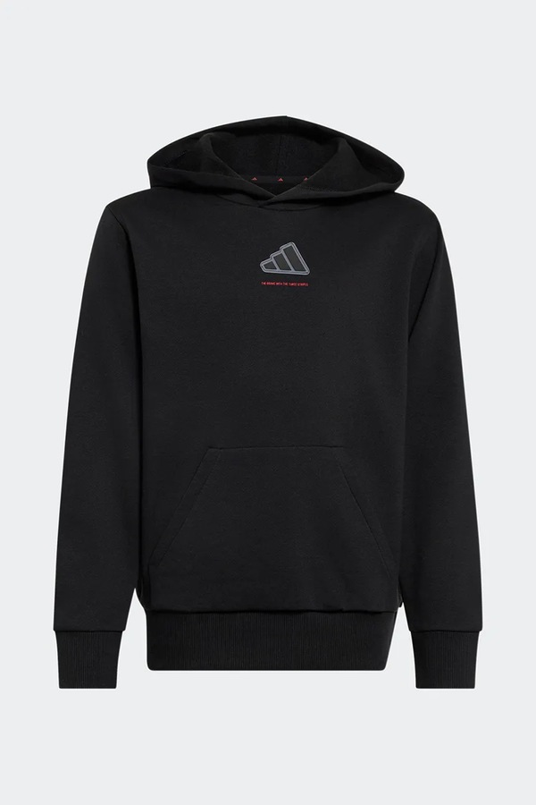Кофта с капюшоном детская с хлопком adidas цвет черный