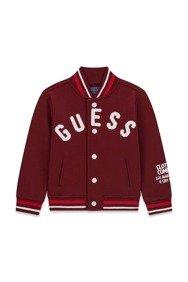 Кофта на застібці дитяча з бавовною Guess