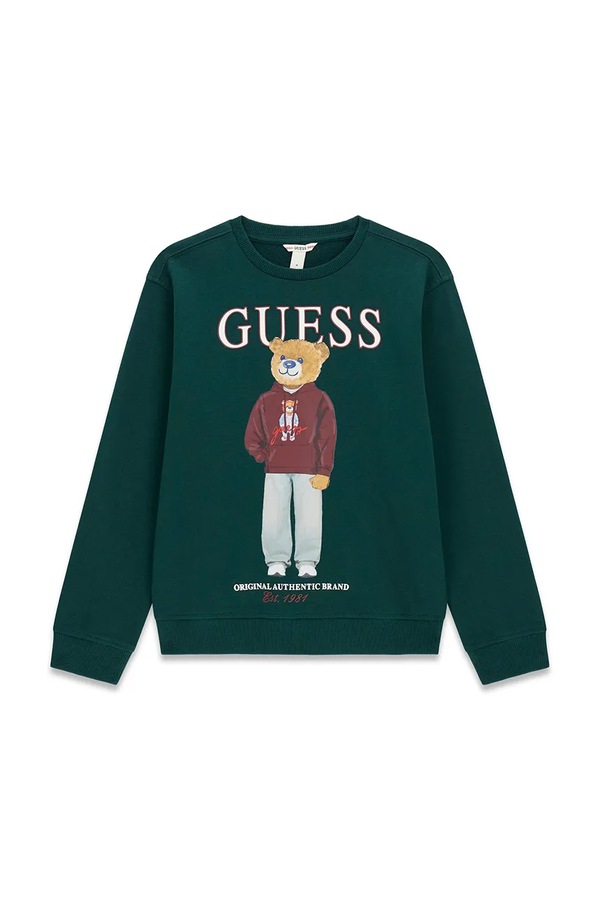 Кофта дитяча бавовняна Guess колір зелений
