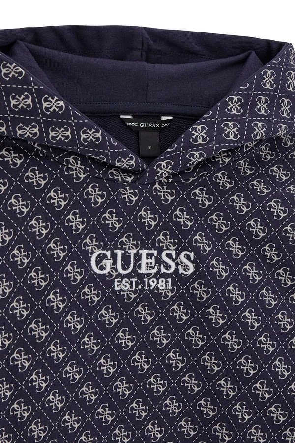Кофта з капюшоном дитяча бавовняна Guess колір темно-синій фото 2