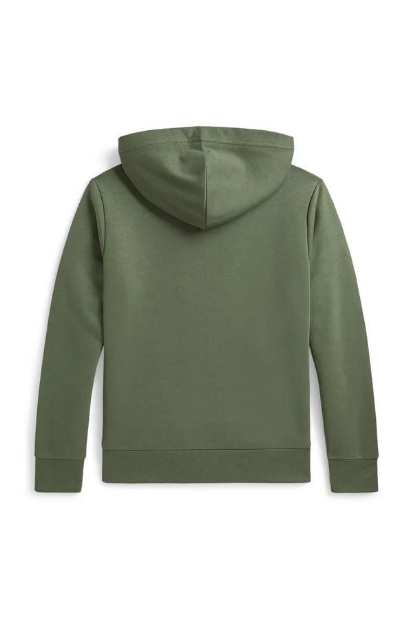 Кофта з капюшоном дитяча з бавовною Polo Ralph Lauren колір зелений