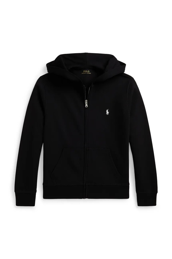 Кофта з капюшоном дитяча з бавовною Polo Ralph Lauren колір чорний фото 2