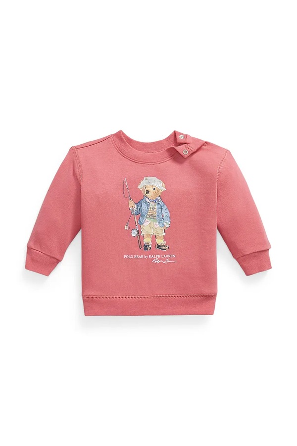 Кофта для младенцев с хлопком Polo Ralph Lauren цвет розовый фото 2