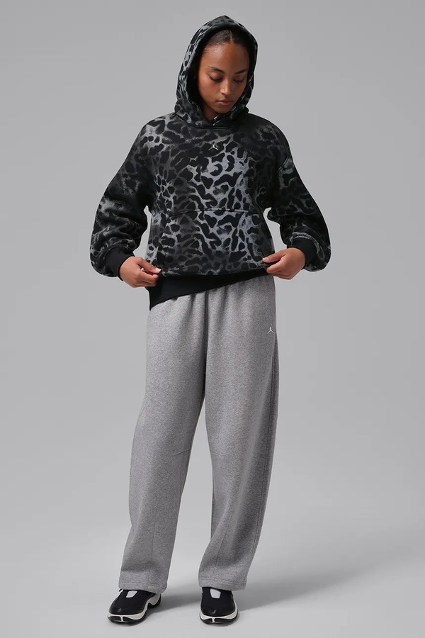 Кофта з капюшоном жіноча з бавовною Jordan Brooklyn Fleece колір чорний фото 3