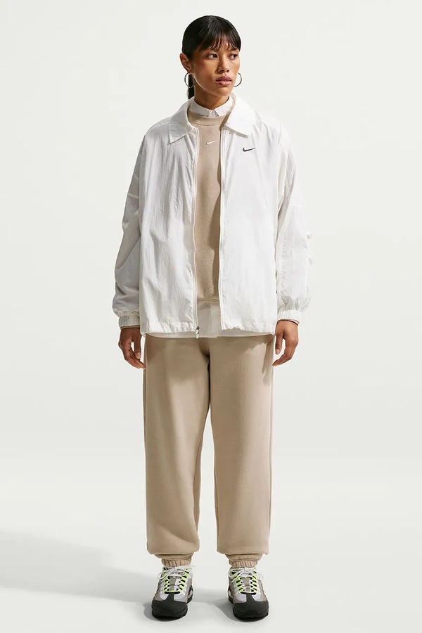Кофта оверсайз жіноча з бавовною Nike Sportswear Studio Fleece колір бежевий фото 2
