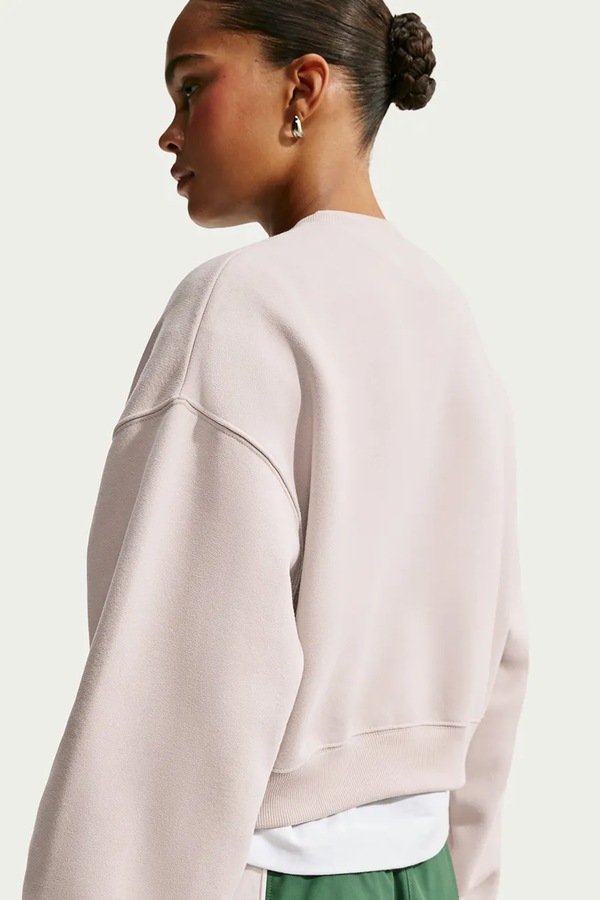 Кофта жіноча з бавовною Nike Sportswear Studio Fleece колір бежевий фото 3