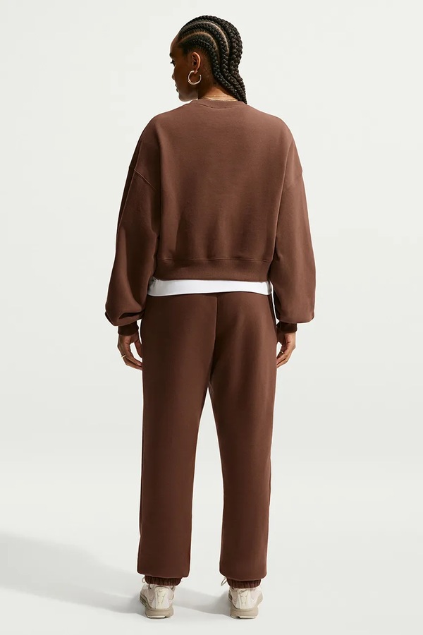 Кофта жіноча з бавовною Nike Sportswear Studio Fleece колір коричневий фото 2