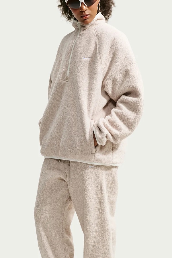 Флісова кофта жіноча Nike Sportswear колір бежевий фото 3