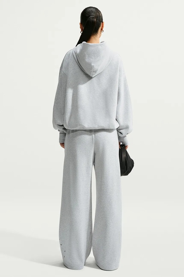Кофта з капюшоном жіноча з бавовною Nike Sportswear Studio Fleece колір сірий фото 2