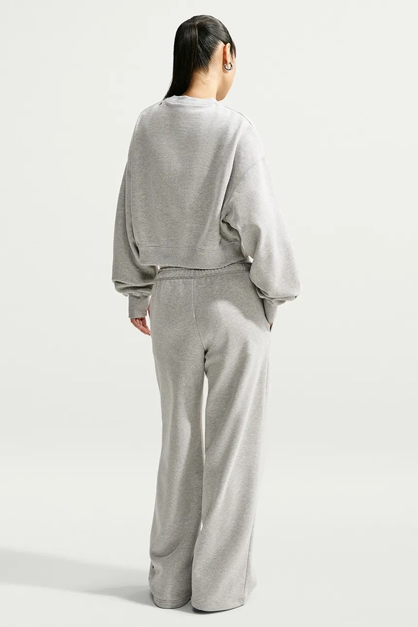 Кофта оверсайз жіноча з бавовною Nike Sportswear Studio Fleece колір сірий фото 2