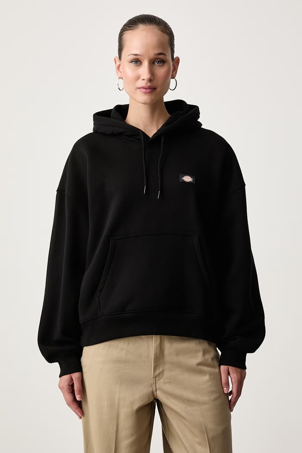 Кофта з капюшоном жіноча з бавовною Dickies колір чорний
